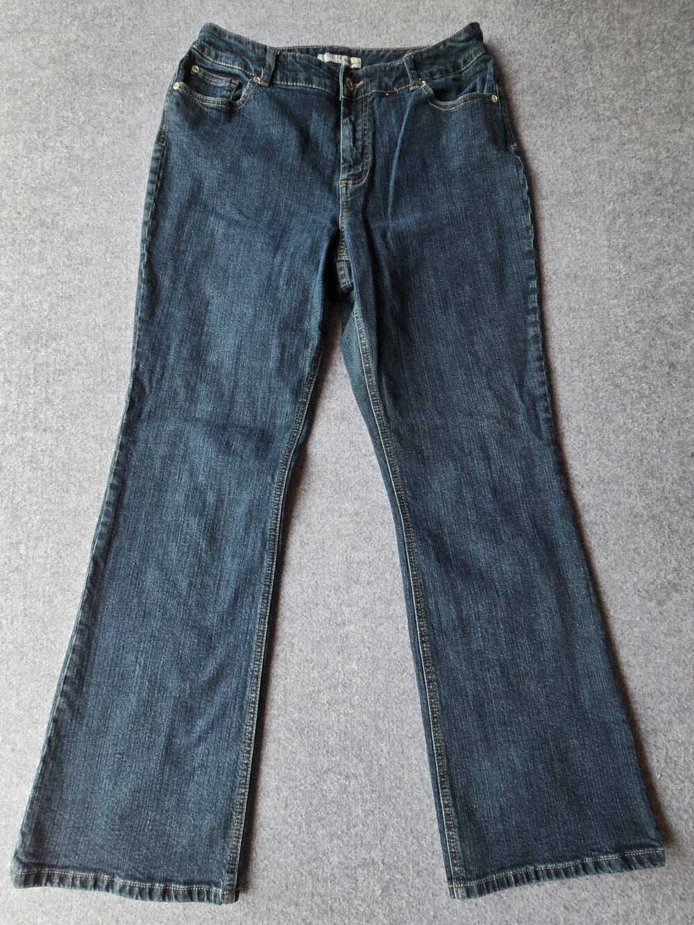 Chico's Platinum Women's Denim Jeans Bootcut Stretch Dk Wash Size 12 (30"x30")